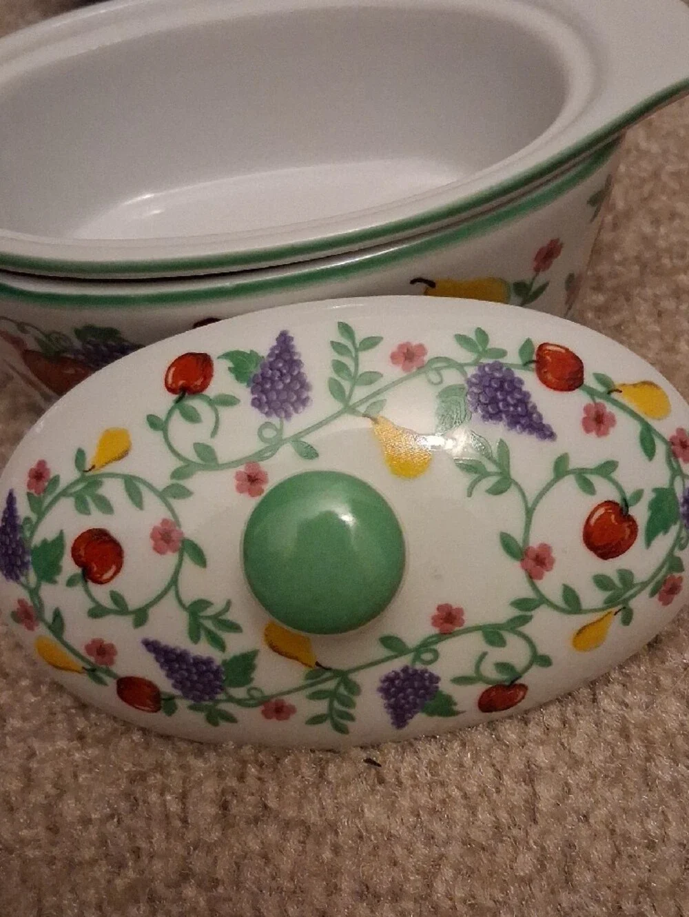 Casserole style ceramic vintage Butter Boat